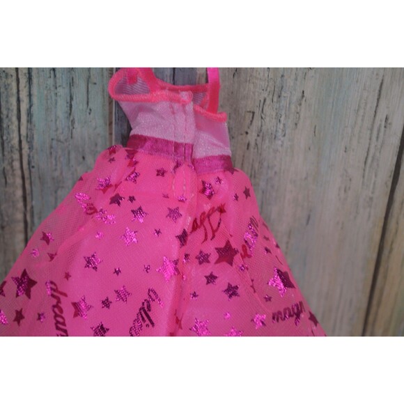 Fashion Doll Pink Star Dress & Heart Heels Fits Barbie 11.5" Doll Clothes Lot - Picture 9 of 9